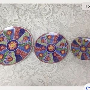 Vintage, Elegant, 3pc Japan Imari Plates